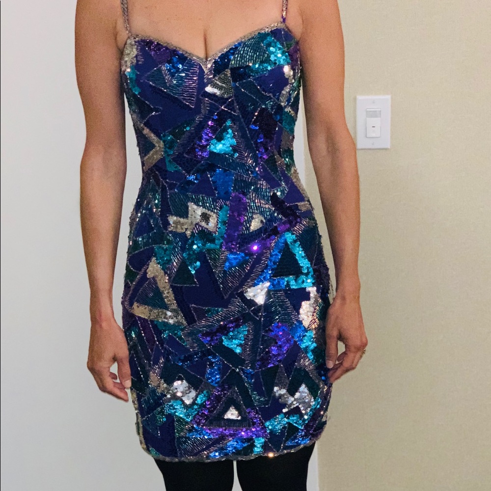 Vintage Sally Musto’s Accents sequin silk dress
